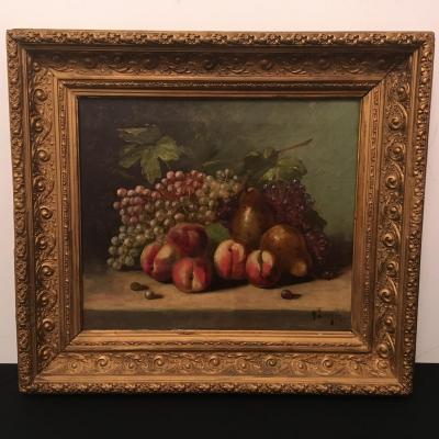 Painting "still Life With Fruits" By Leroy
