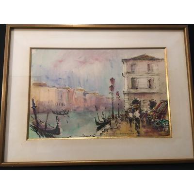 Watercolor Gondolas In Venice By Rouault