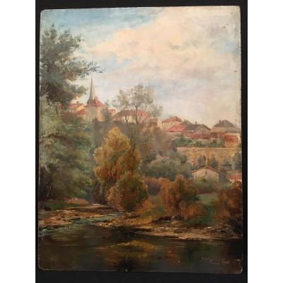 Dordogne Landscape Painting By A Gross
