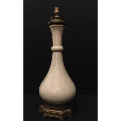 China Vase In Celadon Porcelain Cracked Nineteenth Century