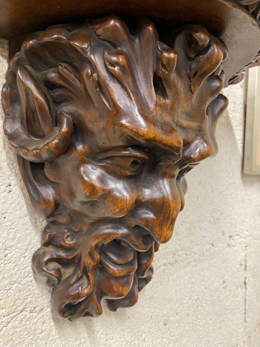 Pair Of Carved Walnut Wall Consoles-photo-1