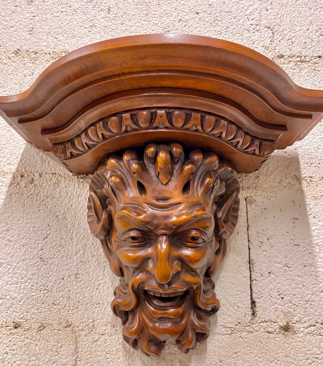 Pair Of Carved Walnut Wall Consoles-photo-7