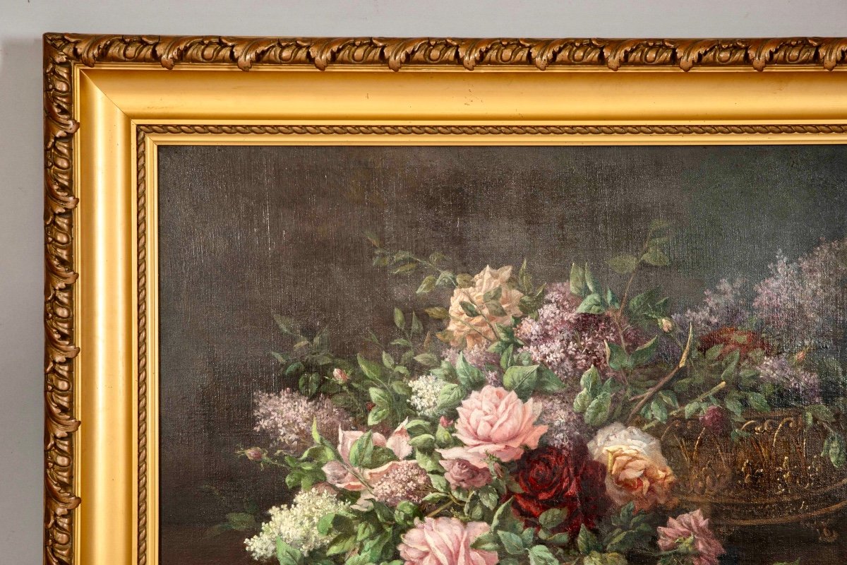 Renals 19th Century. Still Life With Lilacs And Roses -photo-2