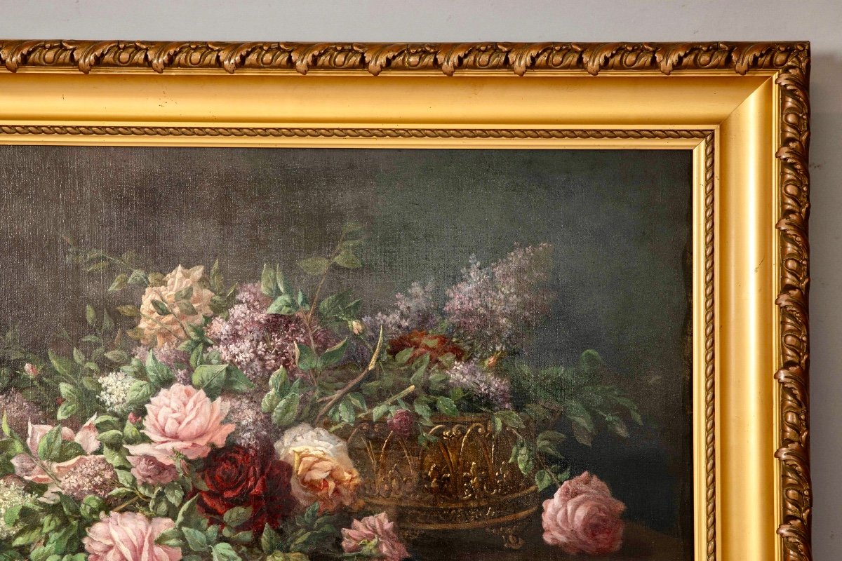 Renals 19th Century. Still Life With Lilacs And Roses -photo-3