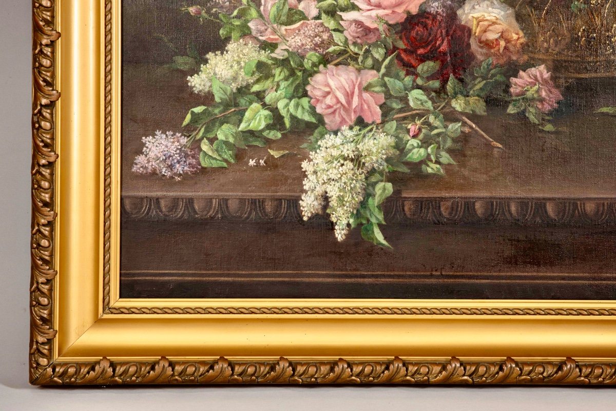 Renals 19th Century. Still Life With Lilacs And Roses -photo-1