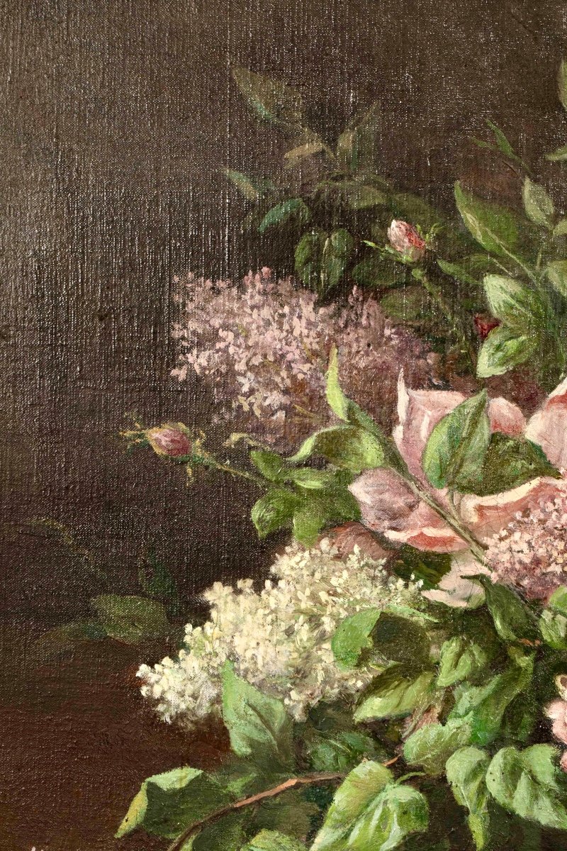 Renals 19th Century. Still Life With Lilacs And Roses -photo-4