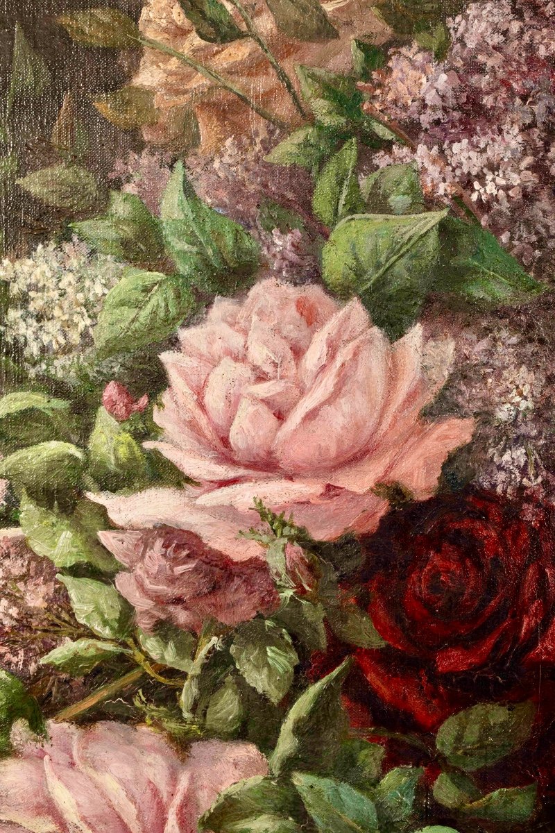 Renals 19th Century. Still Life With Lilacs And Roses -photo-5