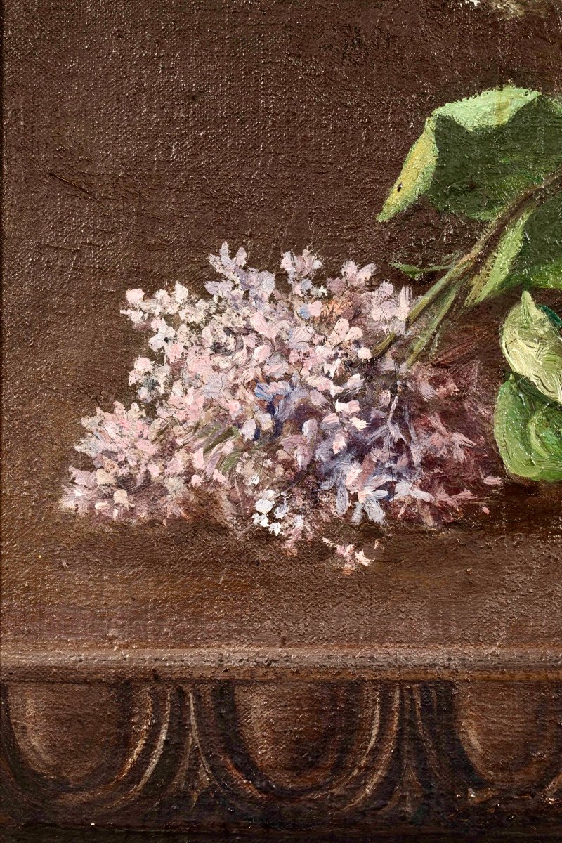 Renals 19th Century. Still Life With Lilacs And Roses -photo-6