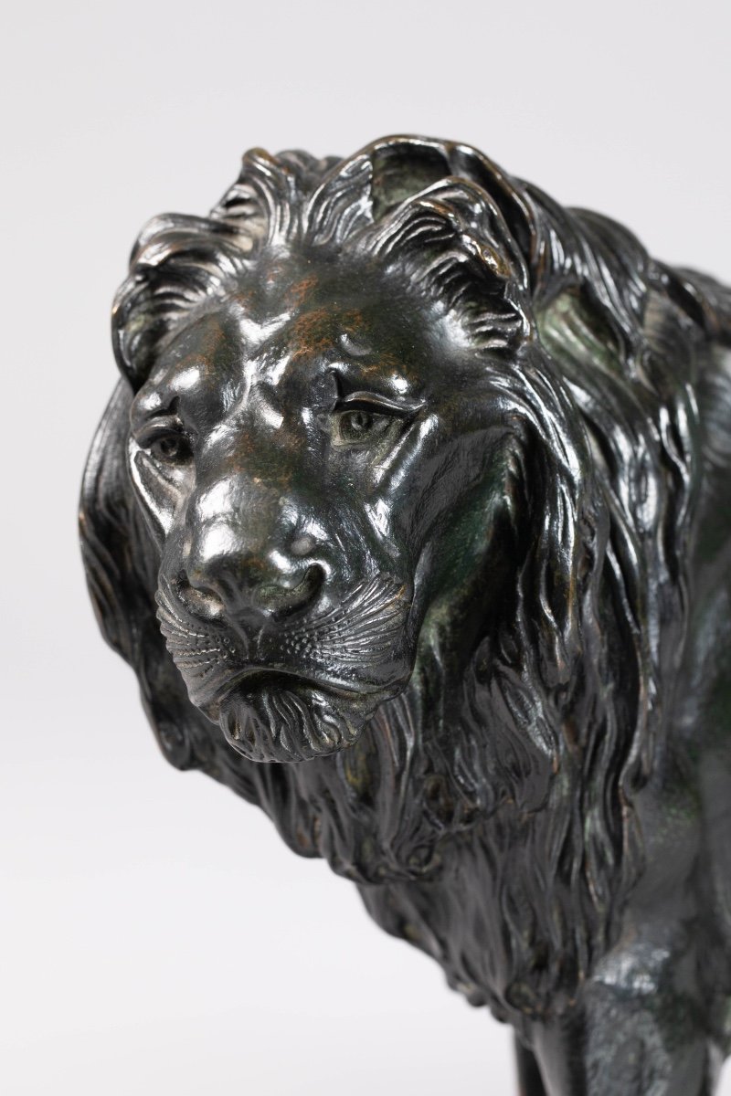 Alfred Barye (1839-1882) Lion Marchant Bronze -photo-2