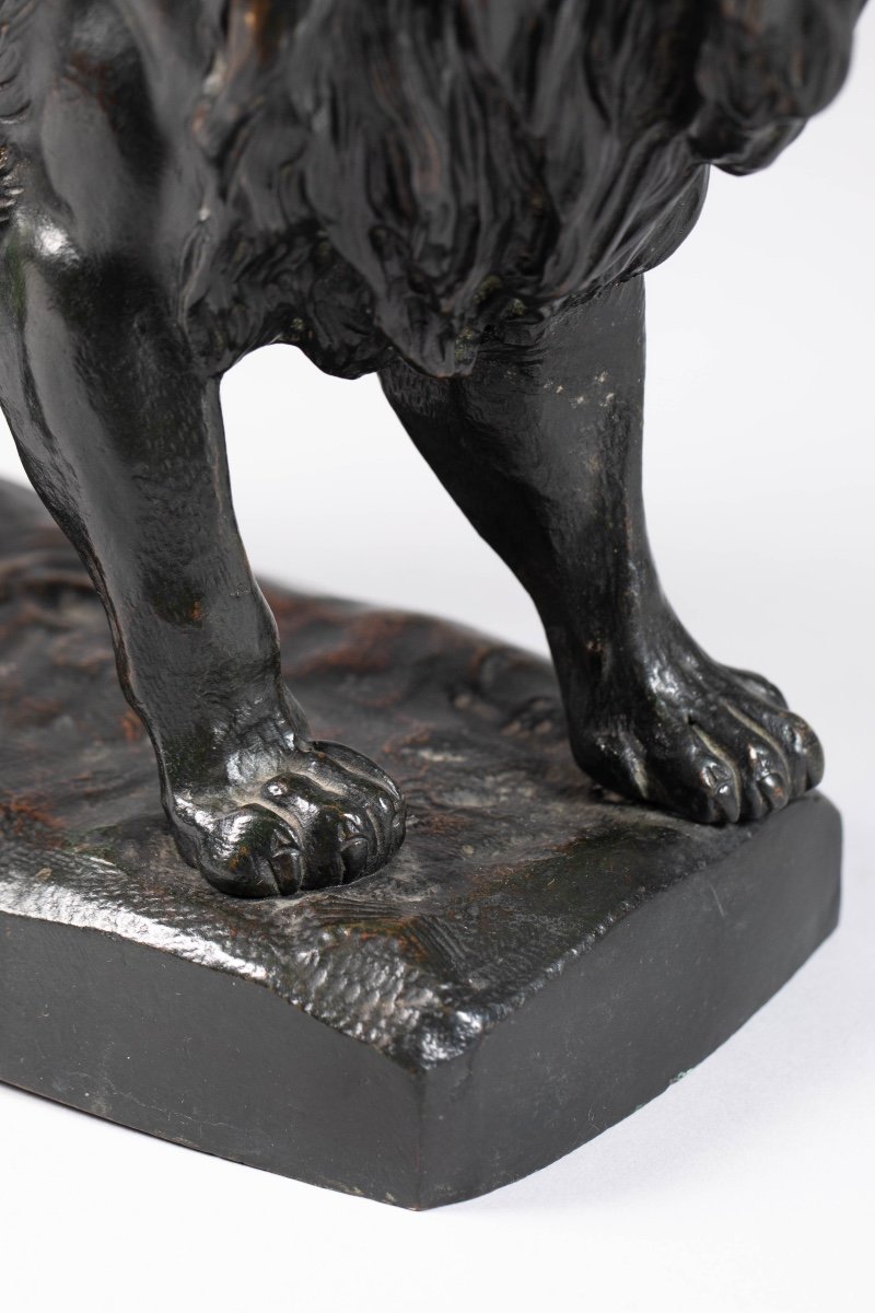 Alfred Barye (1839-1882) Lion Marchant Bronze -photo-5