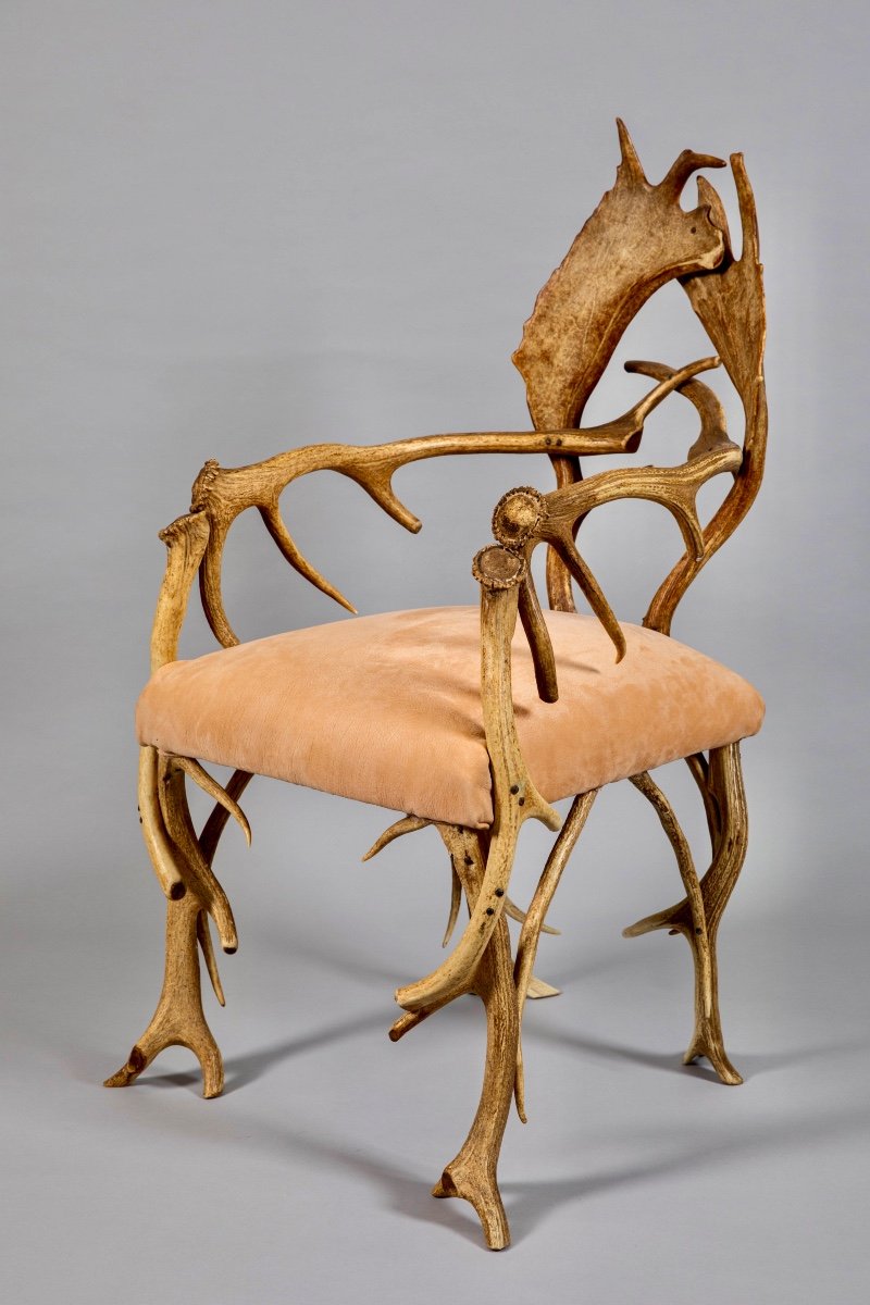 Deer Antler Cabriolet Backrest Armchairs-photo-3