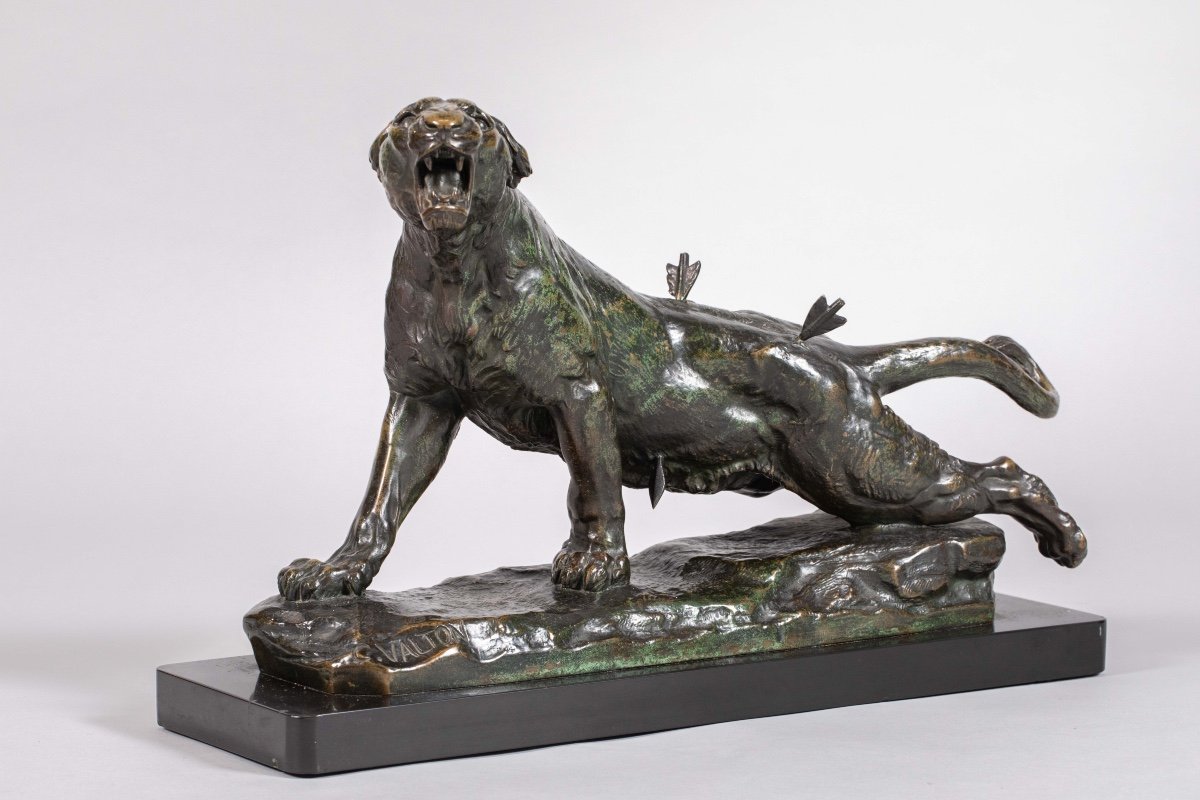 Valton Charles (1851-1918) "wounded Lioness" 