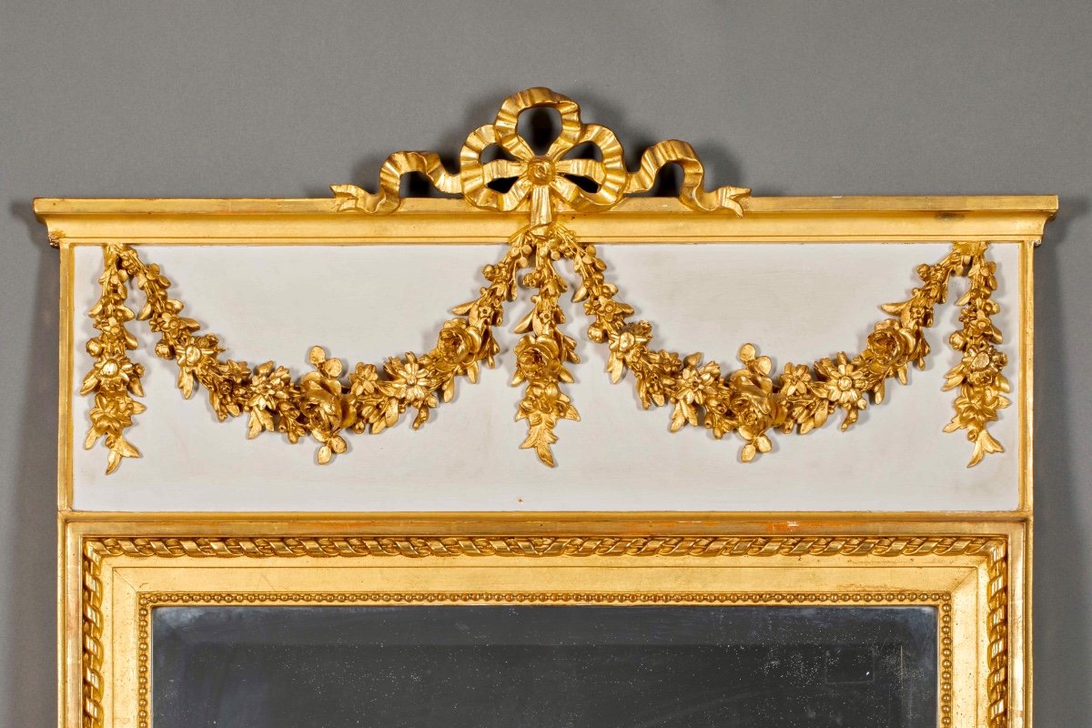 Small Trumeau In Wood And Painted And Gilded Stucco -photo-2