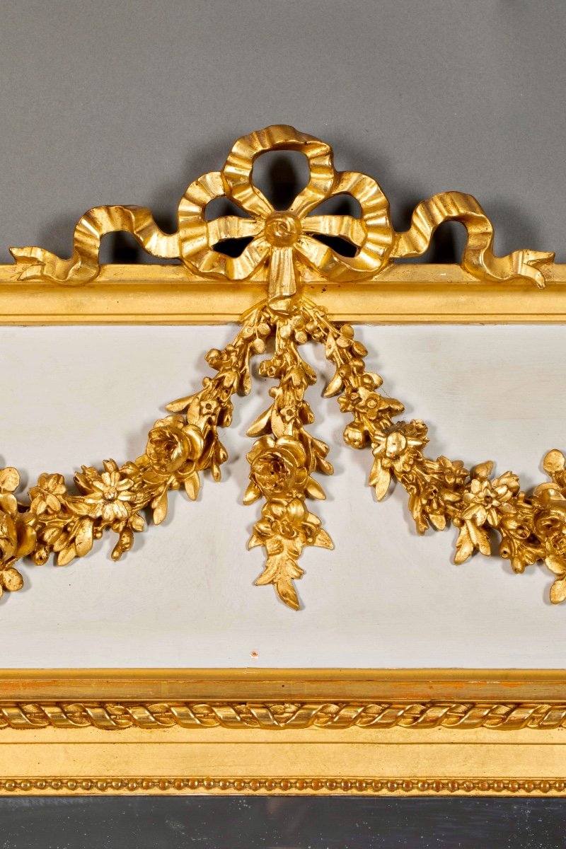 Small Trumeau In Wood And Painted And Gilded Stucco -photo-3