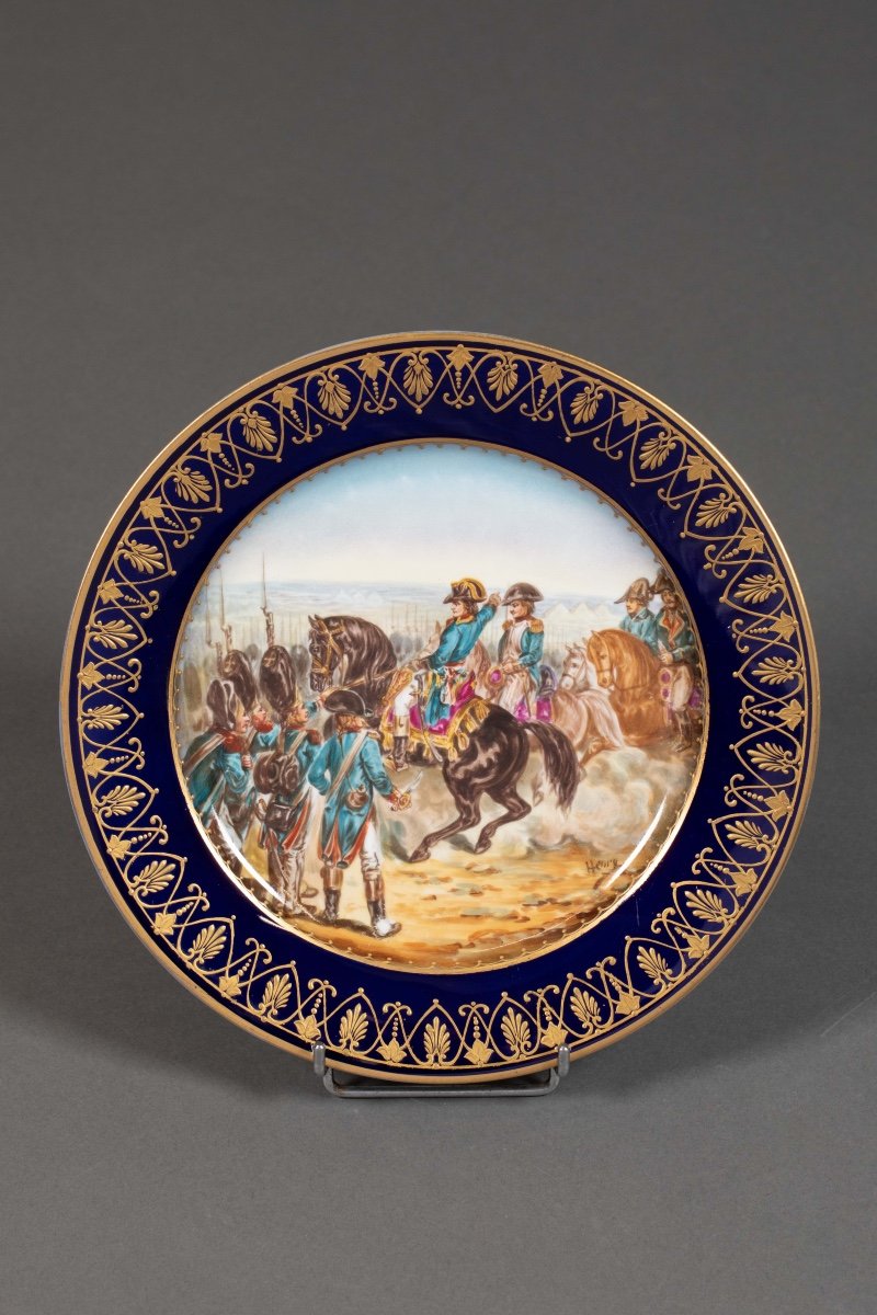 Porcelain Plate Decorated With A Napoleonic Scene 