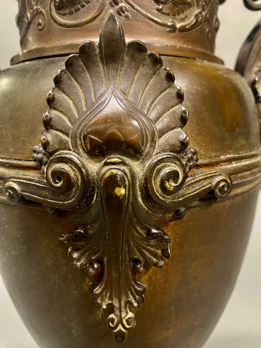 Paire De Grande Vases En Bronze, Période Napoléon III.-photo-1