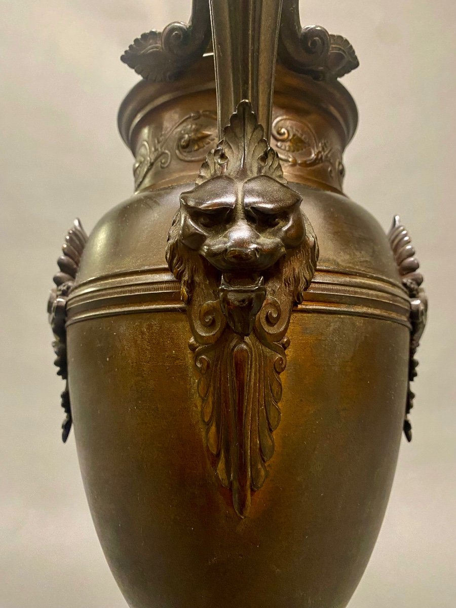 Paire De Grande Vases En Bronze, Période Napoléon III.-photo-4