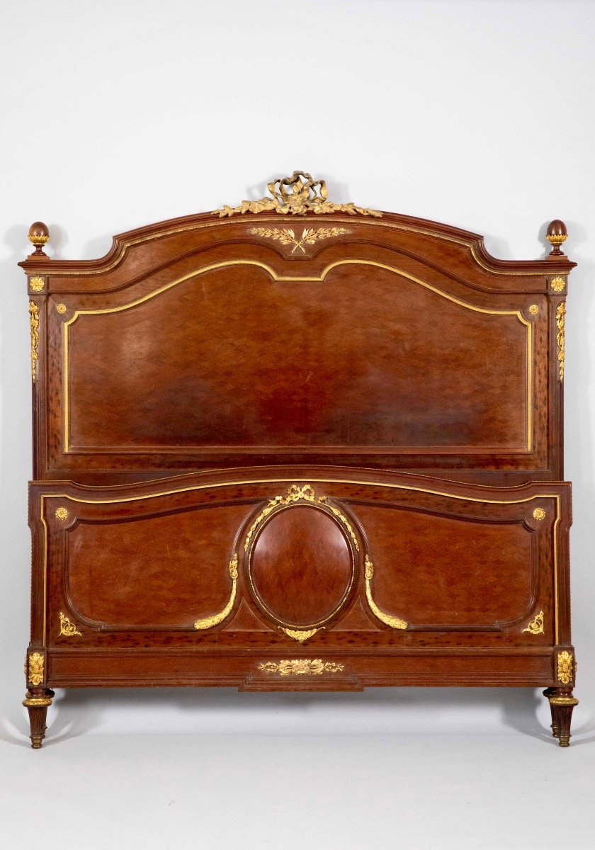 Louis XVI Style Napoleon III Bed In Mahogany -photo-5