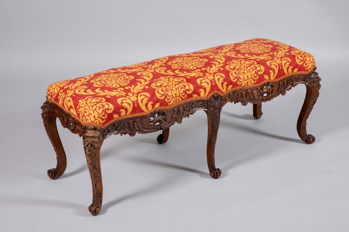 Banquette En Bois Mouluré Et Sculpté époque Louis XV 