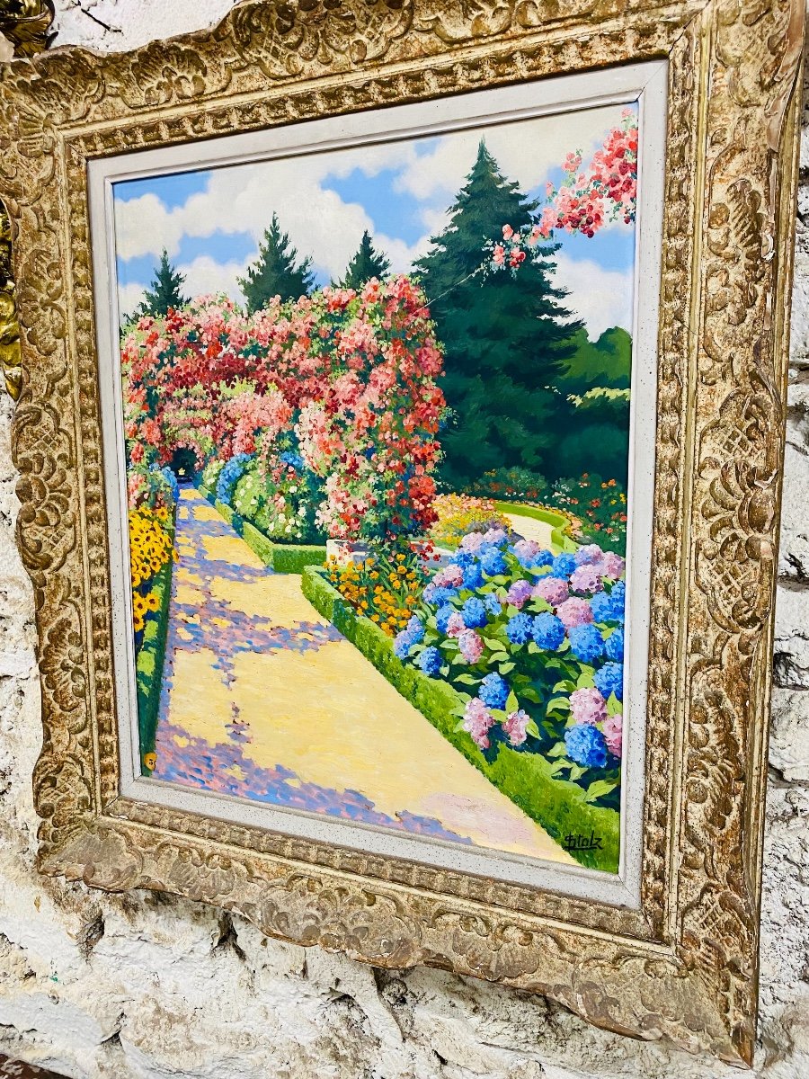 Stolz. Painting "park In Flowers"-photo-1