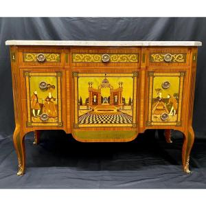 Transition Style Marquetry Commode