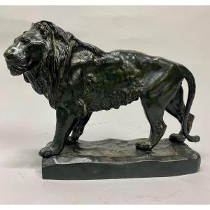 Alfred Barye (1839-1882) Lion Marchant Bronze 