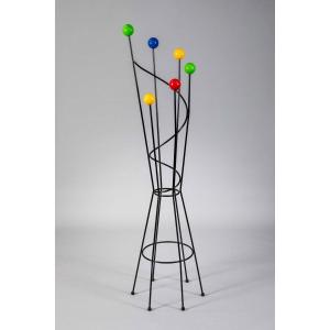 Roger Féraud (1890-1964). Metal Coat Rack With Six Hooks 