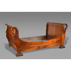 Restoration Period Walnut Bed 