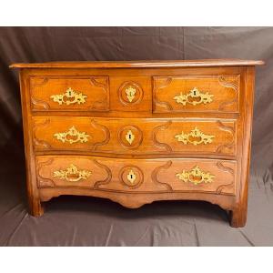 Parisian Chest Of Drawers In Blond Walnut 18th Century. Stamped.