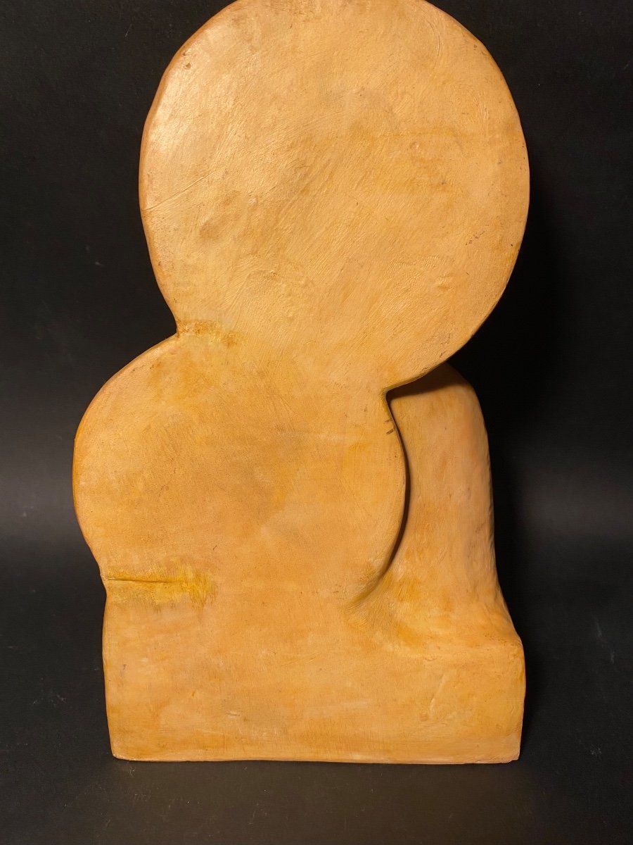 Magdeleine Mocquot.  Madonna And Child”. Original Terracotta Sculpture Mid-20th Century.-photo-2