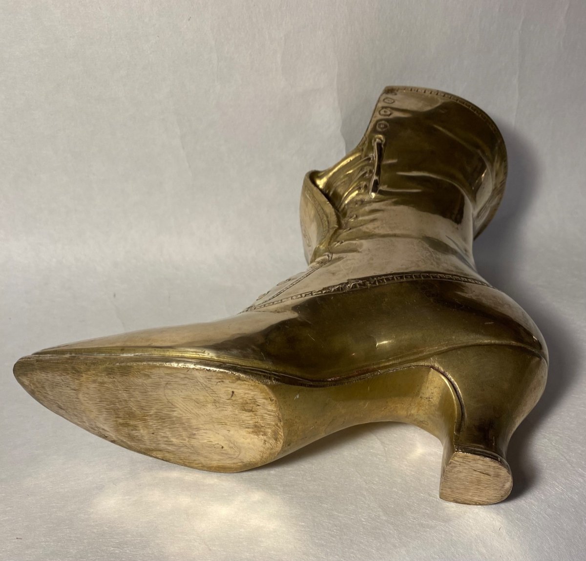 Women's Bronze Ankle Boot. Mid 20th Century. -photo-3