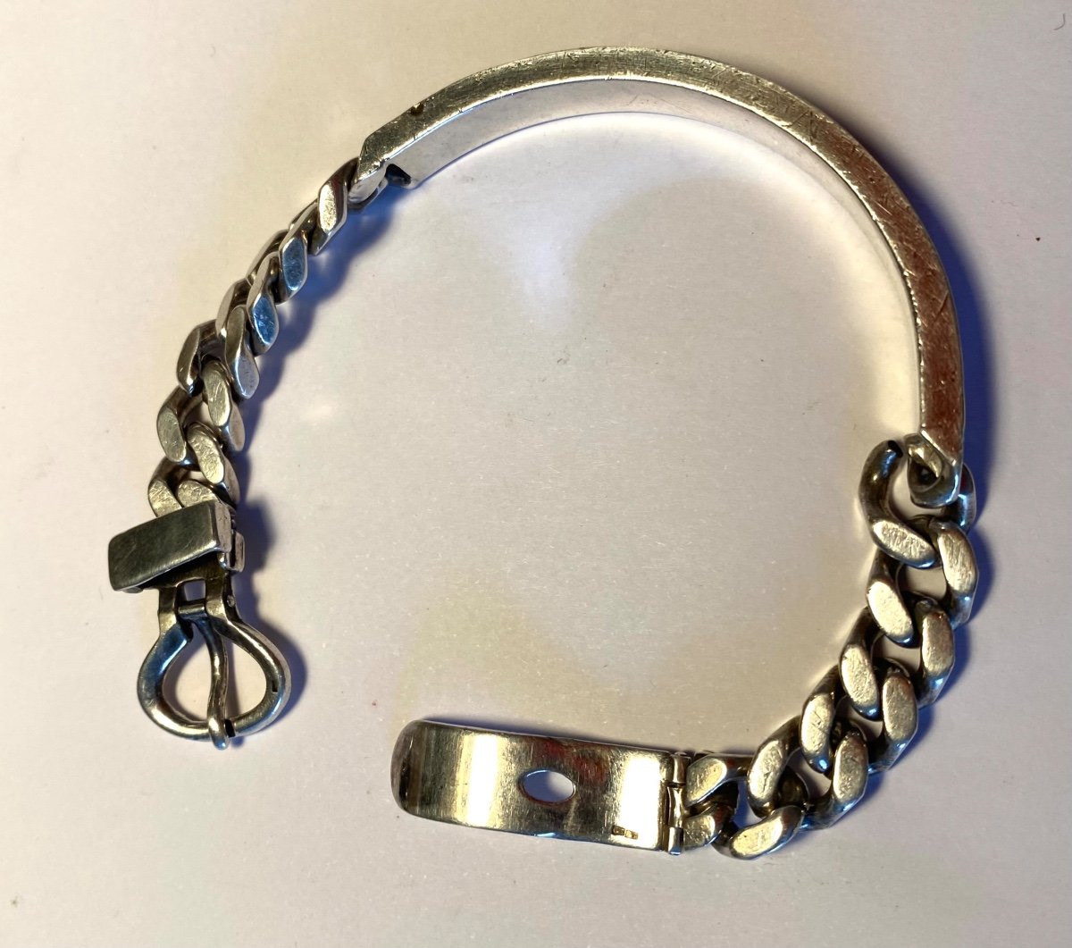 Curb Bracelet/ Men's Belt. Solid Silver. 20th Century. -photo-2