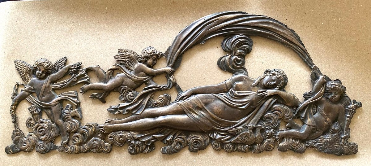 «Le Sommeil De Vénus ».  Bas-relief Ajouré. Bronze Début XIXème. -photo-3