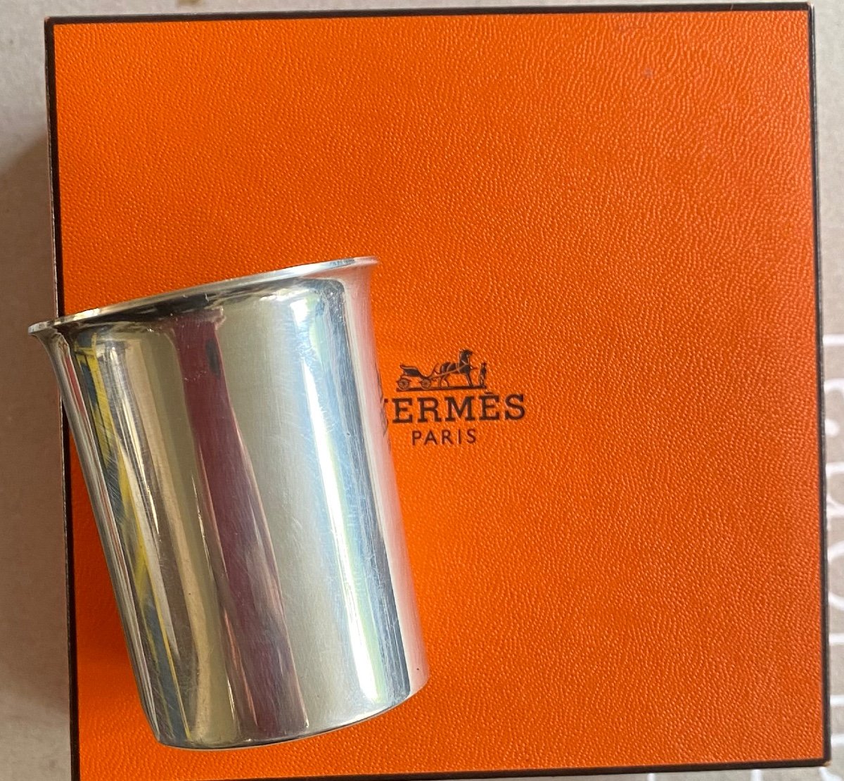 Hermès Paris. Petite Timbale En Argent. XXème.-photo-3