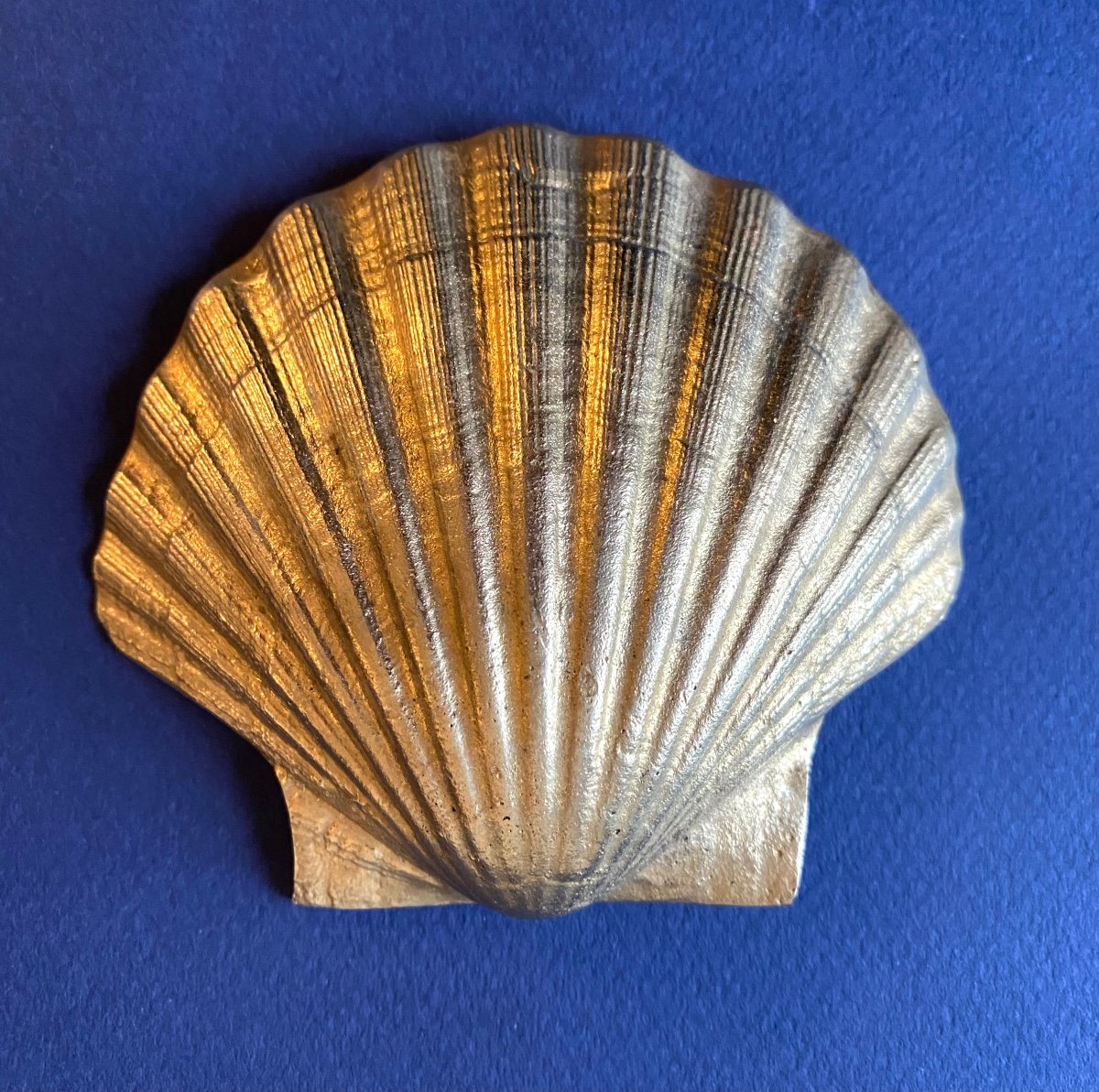 20th Century Bronze Pocket Emptier. Scallop Shell. 