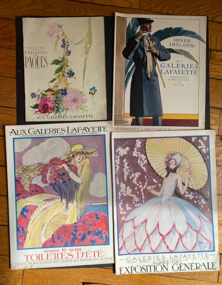 Set Of (50) Parisian Fashion And Department Store Catalogs. 1900-1930.