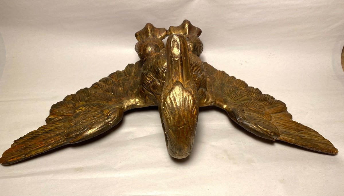 18th  Carved And Gilded Wooden Swan. -photo-2