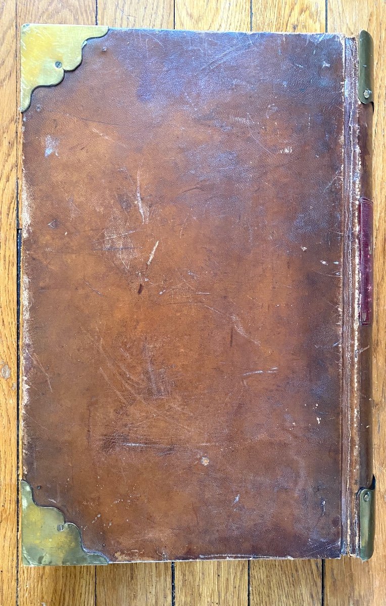 Account Book / Journal. 19th Century. Locksmith- Ironworker. Leather, Brass And Paper. -photo-1