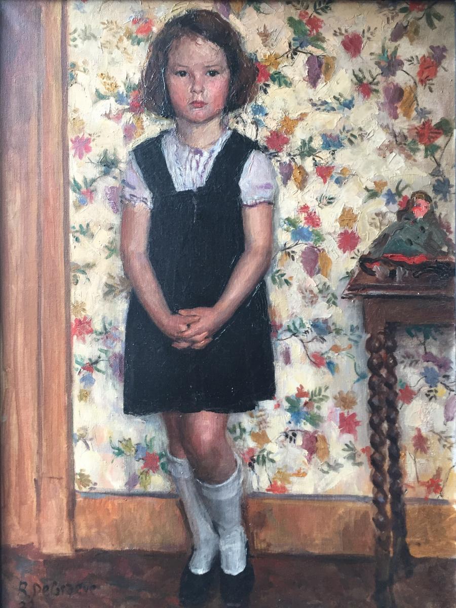 René De Graeve. Portrait Of A Little Girl. 1933.