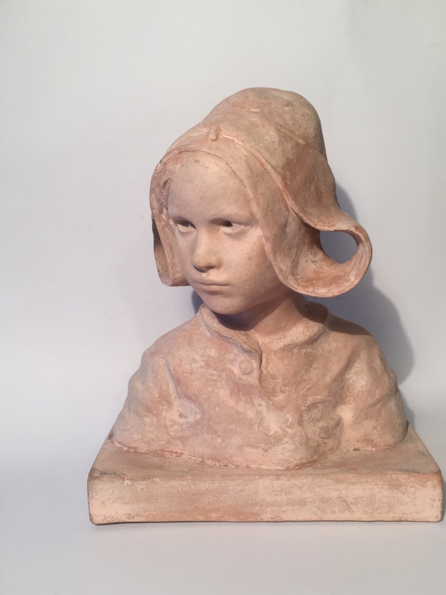 Ruth Milles. Young Breton Girl. Terracotta .