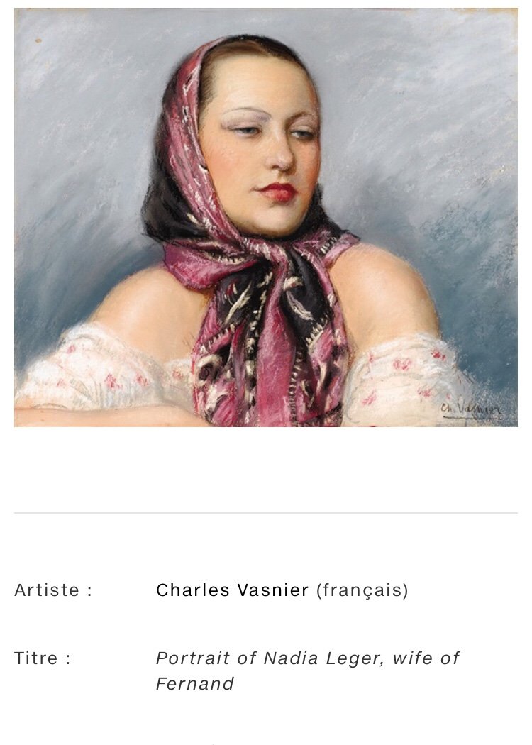 Portrait Of Nadia Khodossievitch- Léger. Oil On Panel. Charles Vasnier.-photo-2