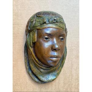 “head Of Young Oriental. Ouled-naïl”. Algeria. Kabylia. 19th  Terracotta. Pel Loiseau-rousseau.