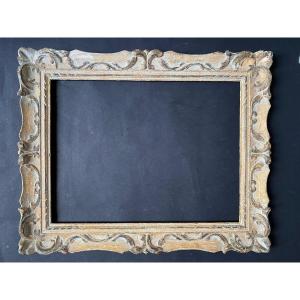 Louis XV Style Carved And Patinated Wooden Frame. France Mid-20th Century. 
