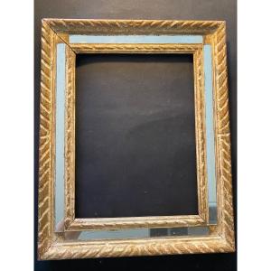 Mid-20th Century Frame In Carved Wood And Mirror (parcloses).