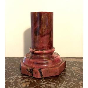 Pink Marble Base, Mid 20th Century. Column On Octagonal Base. 