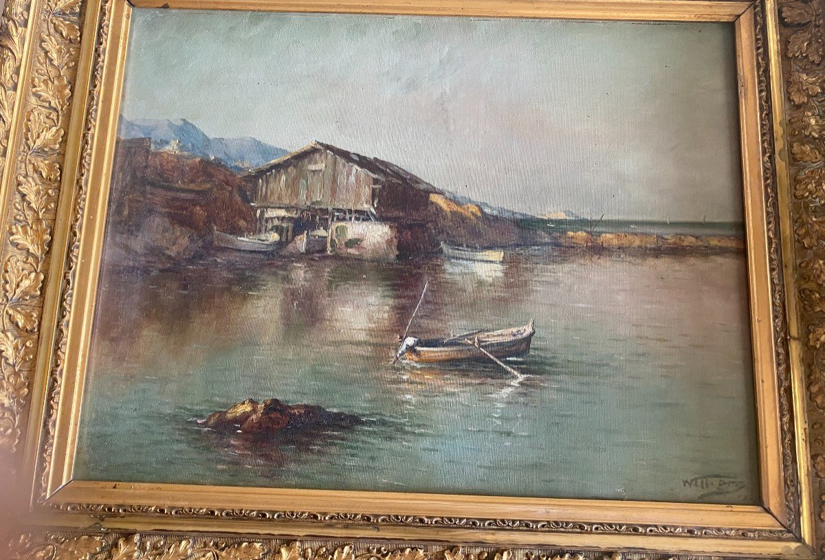 An Oil On Canvas By The Provencal Painter William Dated 1910