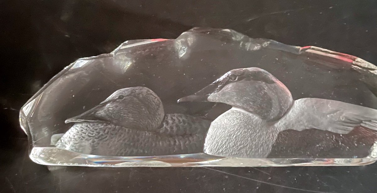 Mats Jonasson Molded Crystal Subject With Hollow Geese Decoration-photo-4