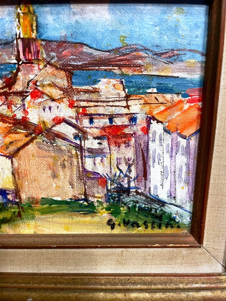 Oil On Canvas St Tropez Signed Georges Vaslin-photo-4