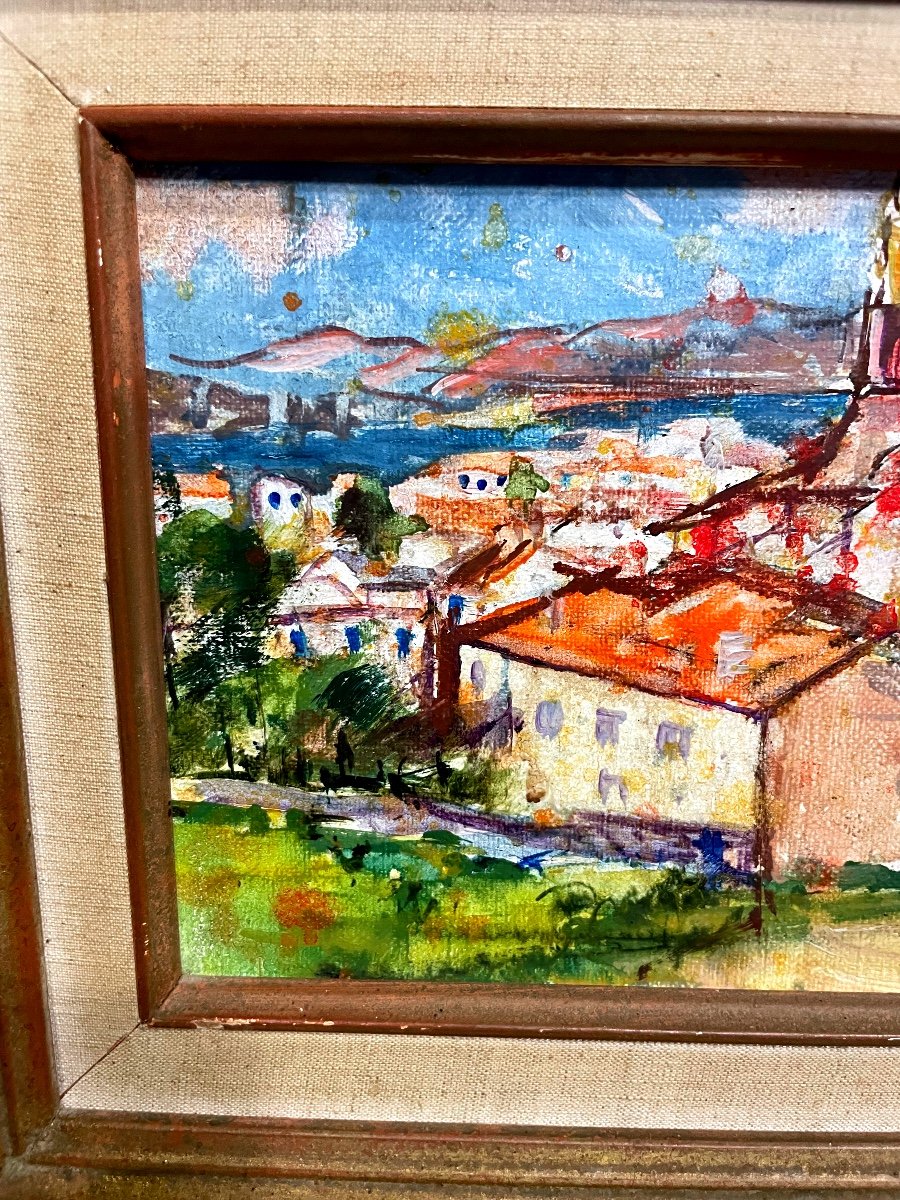 Oil On Canvas St Tropez Signed Georges Vaslin-photo-1