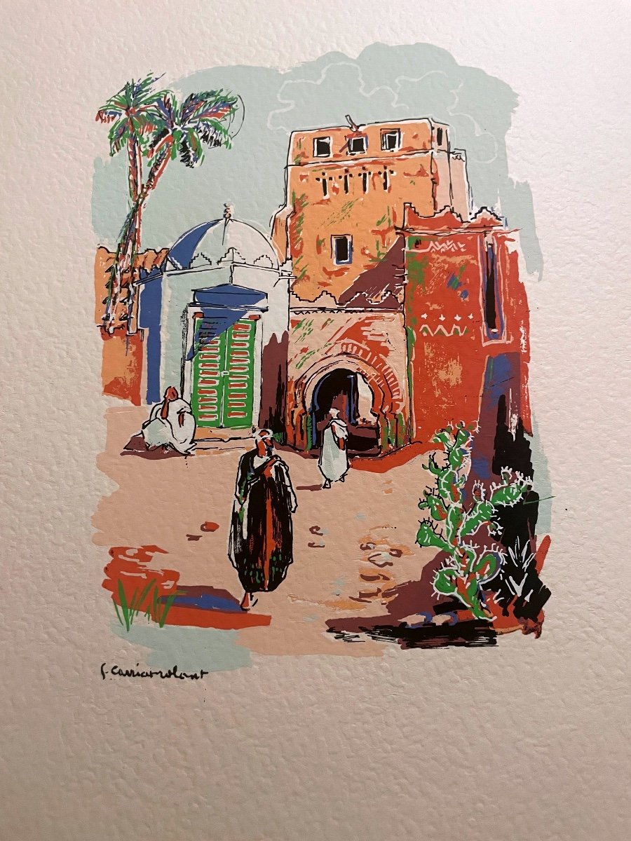 "Ambiance Marocaine " Livret de 12 gouaches  de Gabriel  Carriat Rolant-photo-2